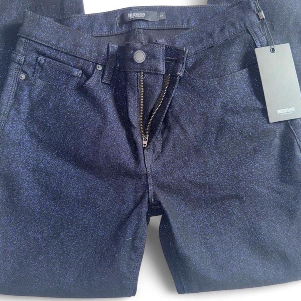 NWT Hudson Nico Mid-Rise Skinny Jeans | Size 27 | Midnight Blue | Shimmer